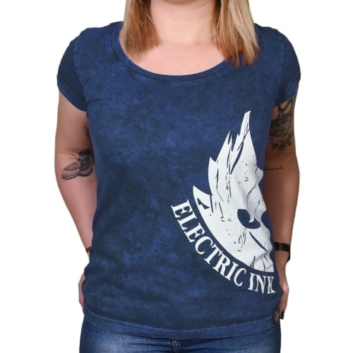 Camiseta Electric Ink Lynx Side Cat Baby Look