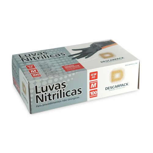 Luva Nitrílica Isenta de Pó - Preta
